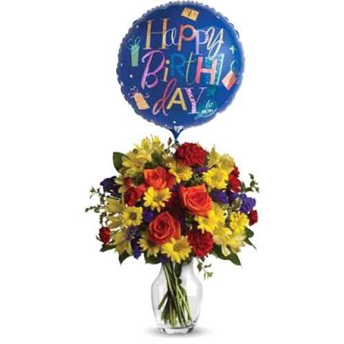 Balloon With Flower Bouquet  